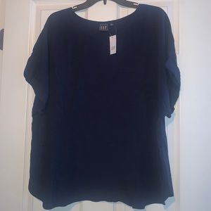 GAP women’s size XL short sleeve navy top NWT